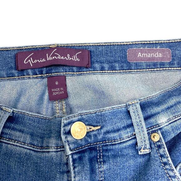 Gloria Vanderbilt Amanda Straight Leg Women's size 6 Dark Wash Blue Denim Jeans - Picture 3 of 3